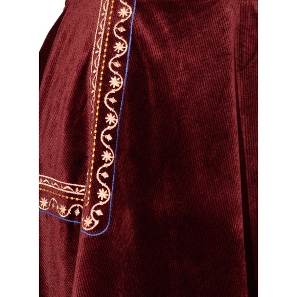 Bohemian Ribbed Velvet Skater Skirt - Picture 4 of 4